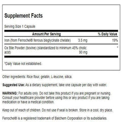 Swanson Ox Bile packaging and bottle