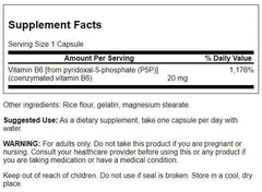 Swanson P-5-P Vitamin B-6 bottle side label