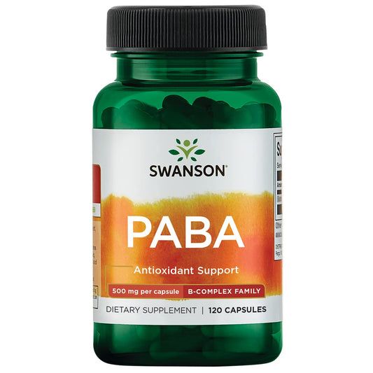 Swanson PABA bottle with 120 capsules (500 mg each)