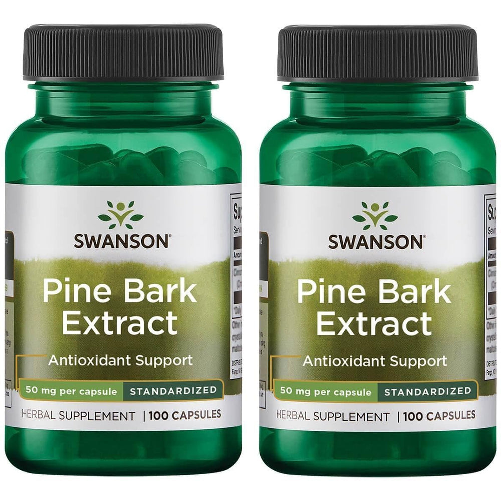 Bottle of Swanson Pine Bark Extract 50 mg, 100 capsules (2-pack)