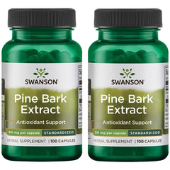 Bottle of Swanson Pine Bark Extract 50 mg, 100 capsules (2-pack)