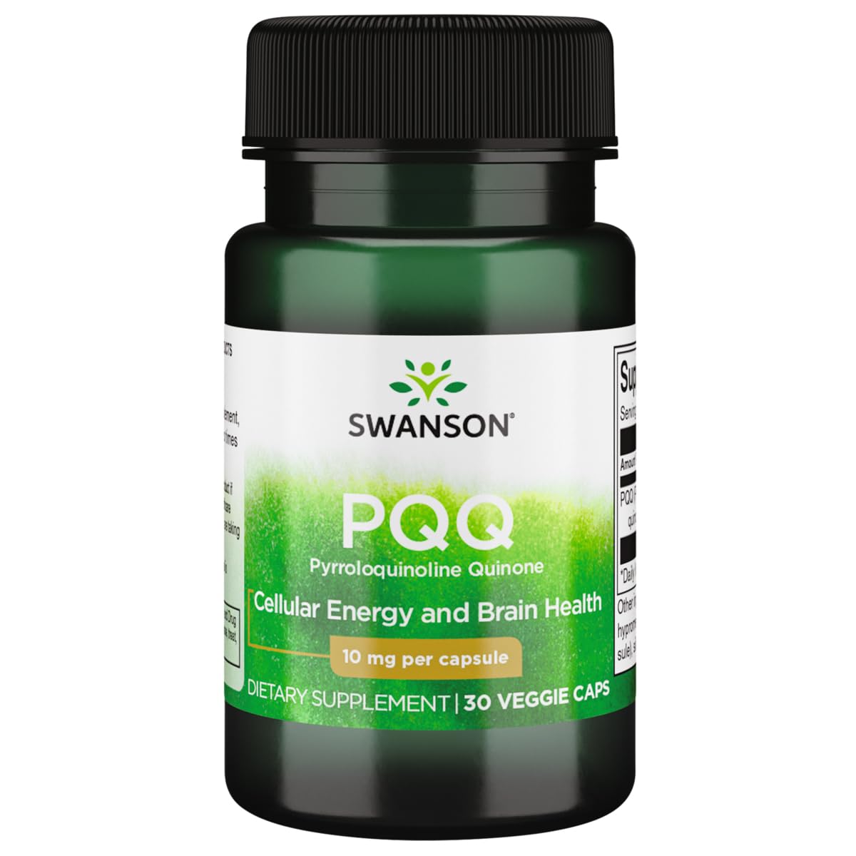 Swanson PQQ 10 mg Pyrroloquinoline Quinone vegan capsules bottle