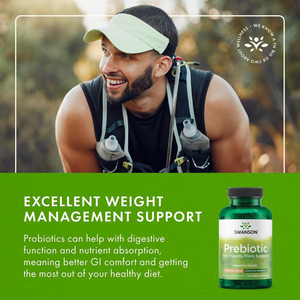 Digestive health concept with prebiotic capsules