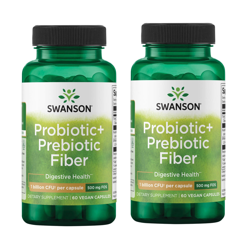 Swanson Prebiotic + Probiotic Fiber bottle - front view