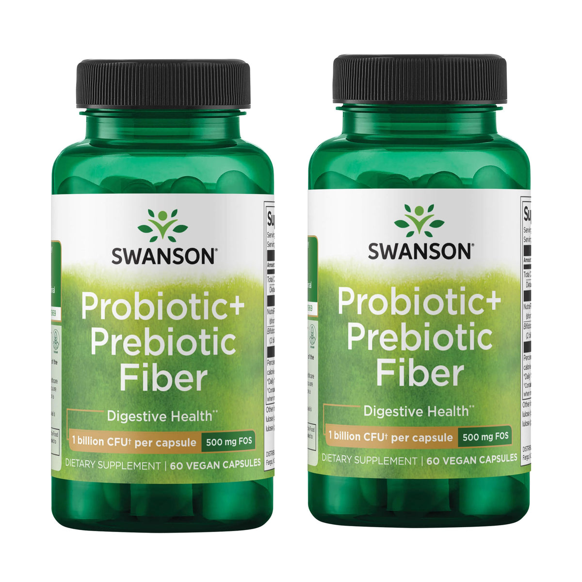 Swanson Prebiotic + Probiotic Fiber bottle - front view