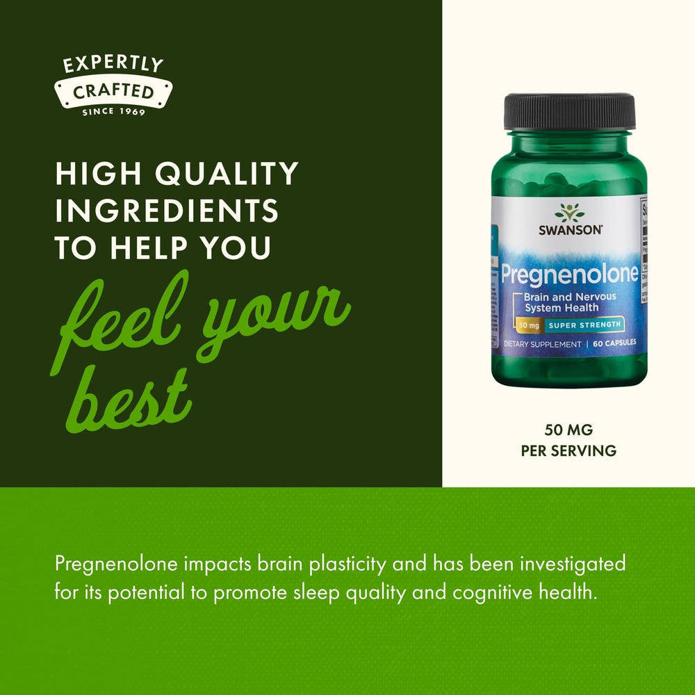 Swanson Pregnenolone 50 mg bottle with cap off