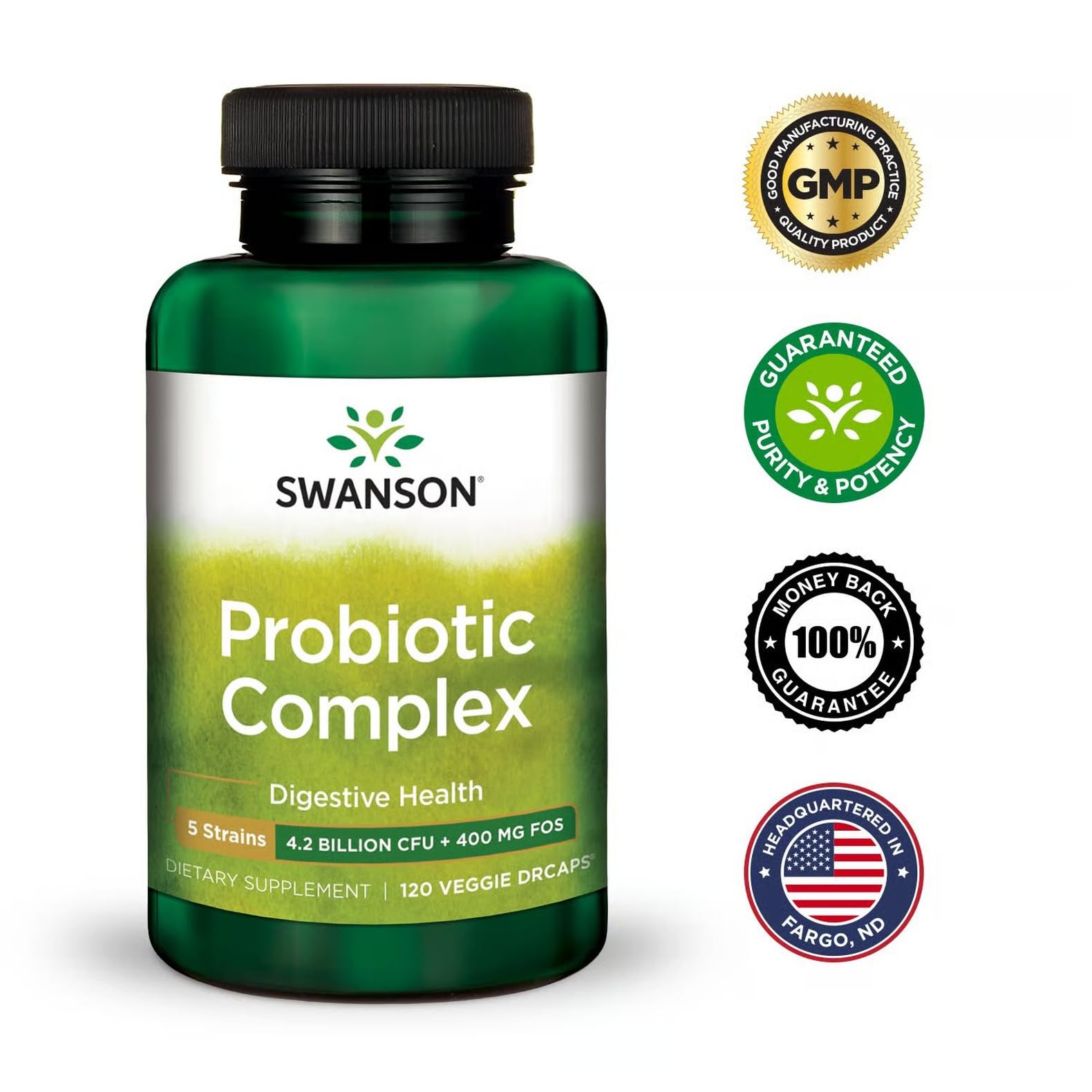 Nutrition facts panel of Swanson Probiotic Complex