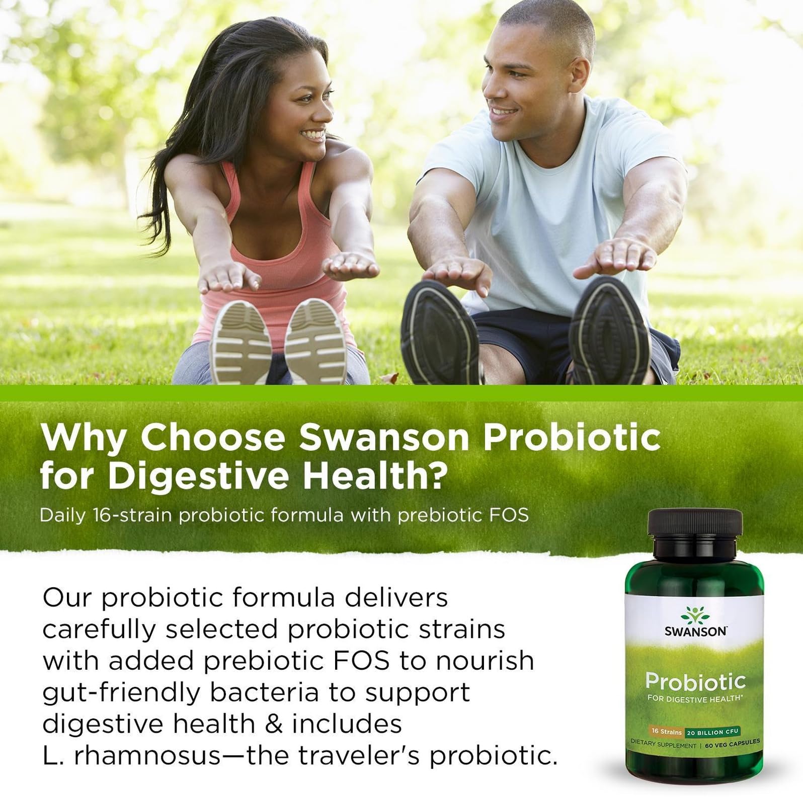 Probiotic capsules arranged in a row
