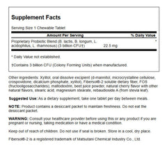 Swanson Probiotic Kids NAT Cherry 60 CHWBL packaging showing 3 billion CFU per tablet