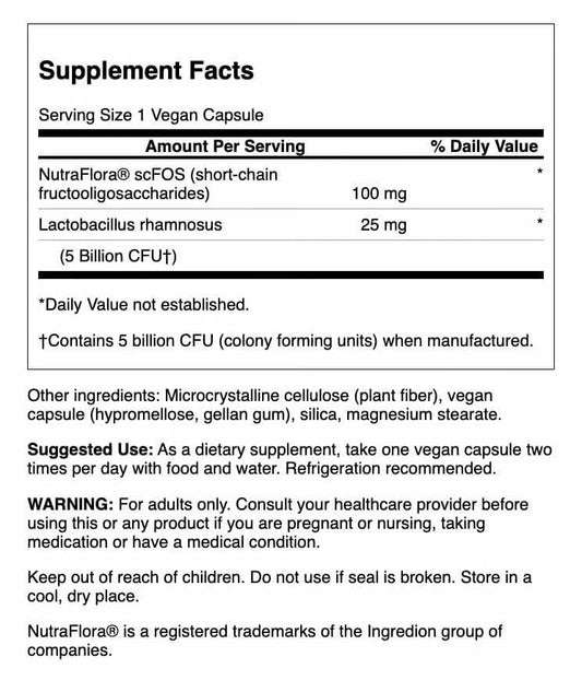 Label showing 5 Billion CFU per serving