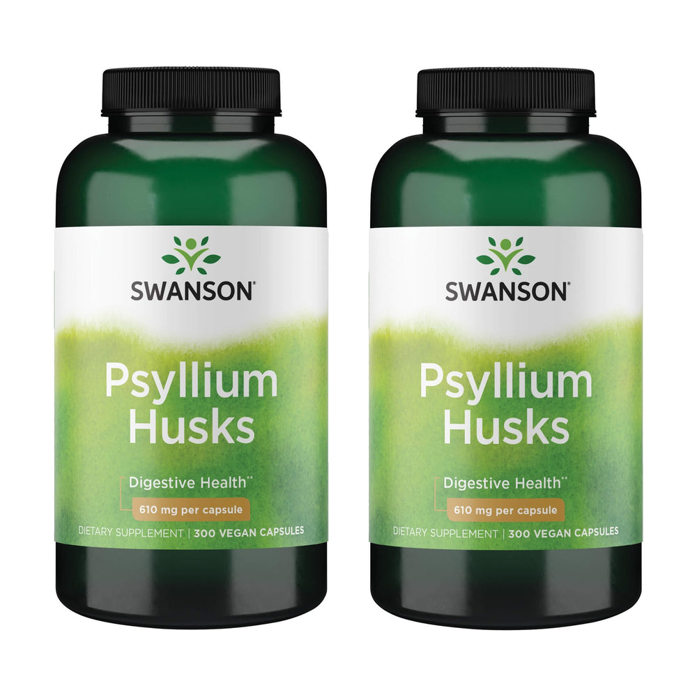 Swanson Psyllium Husk dietary fiber supplement bottle and label front
