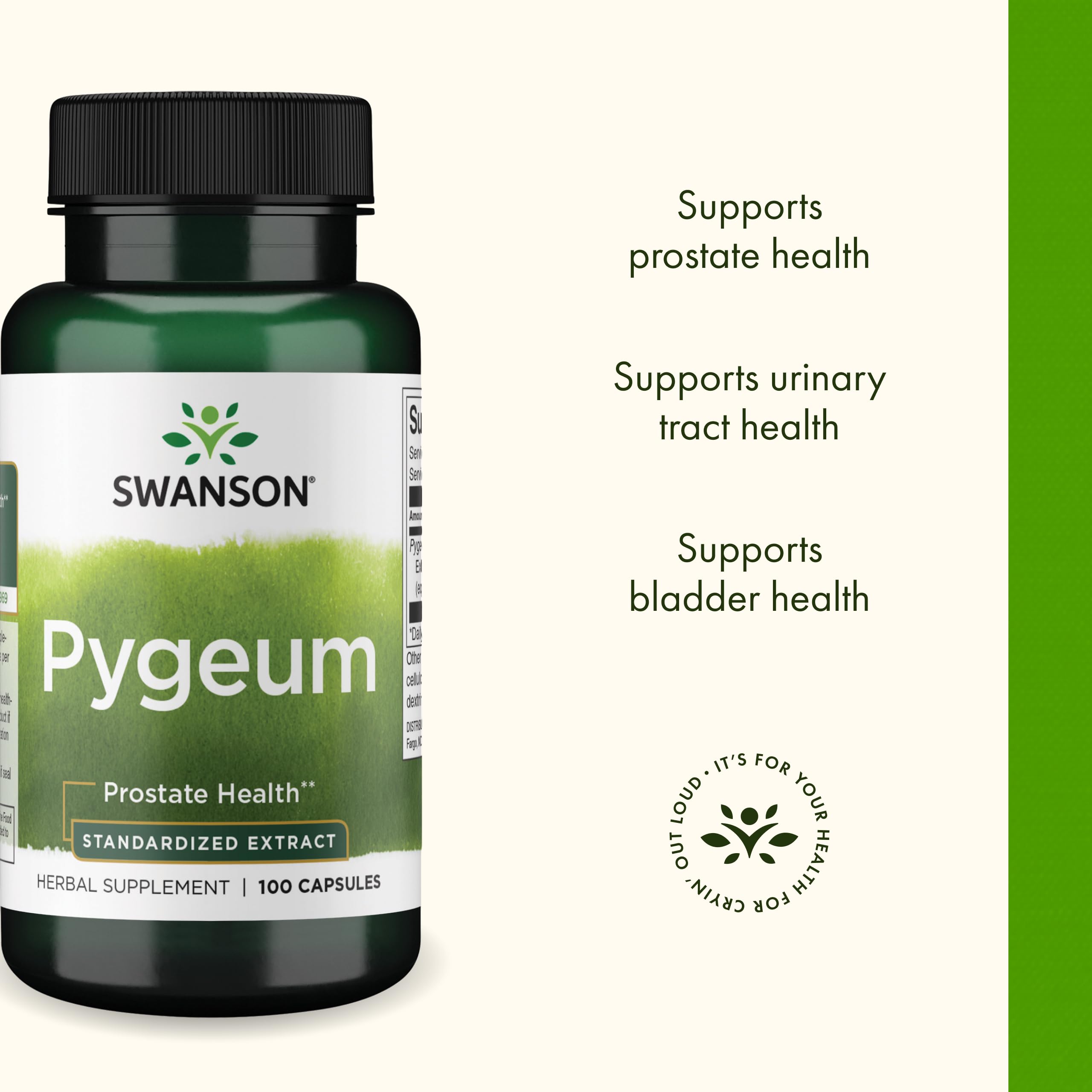 Herbal ingredients including Pygeum bark and extract
