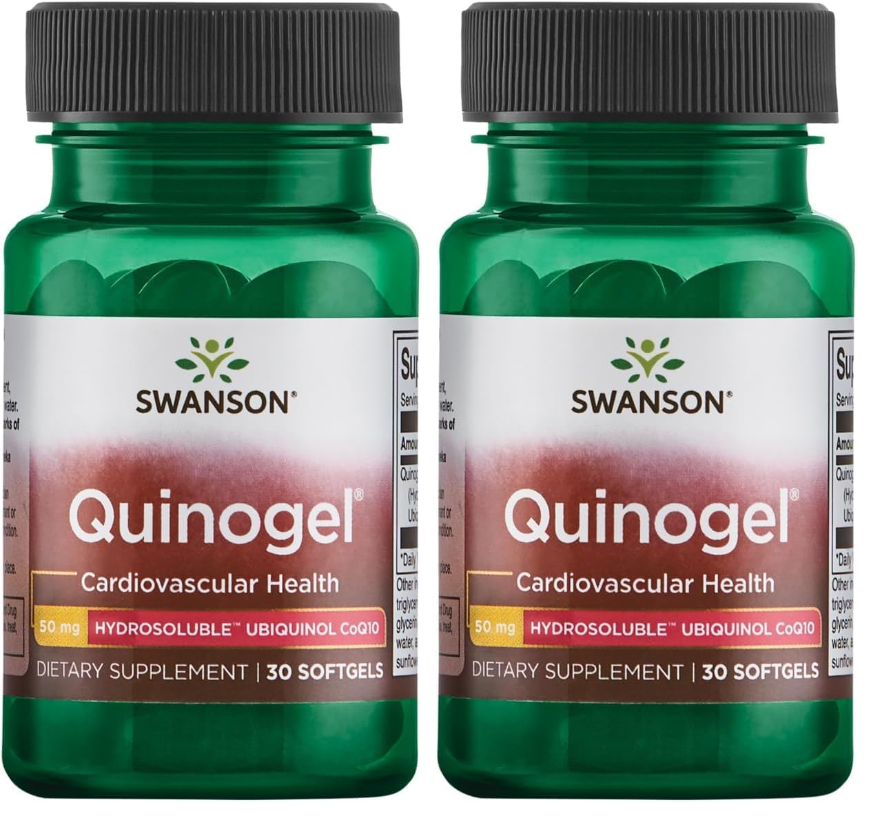 Swanson Quinogel Hydrosoluble Ubiquinol CoQ10 50 mg softgels – pack of 2, product image