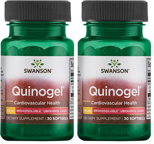 Swanson Quinogel Hydrosoluble Ubiquinol CoQ10 50 mg softgels – pack of 2, product image
