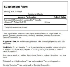 Close-up of Swanson Quinogel ubiquinol CoQ10 50 mg softgels