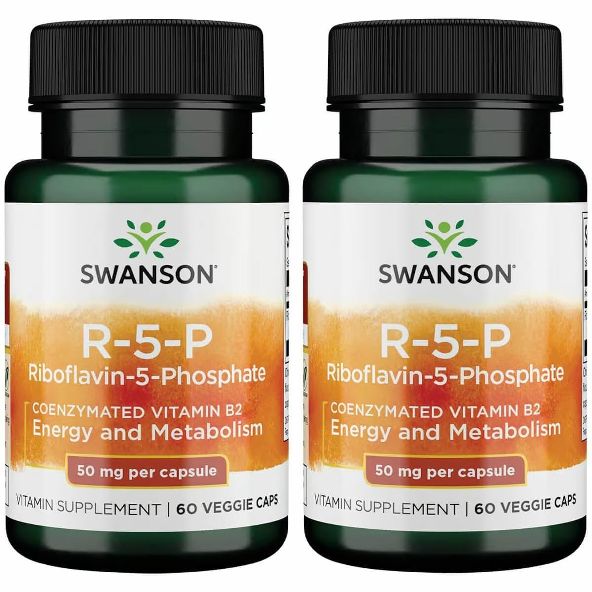 Hero image: Swanson R-5-P Riboflavin-5-Phosphate 60 caps 2-pack