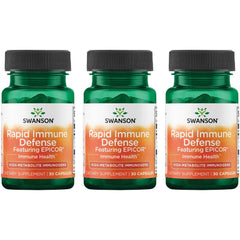 Swanson Rapid Immune Defense featuring Epicor 500 mg, 30 capsules, 3-pack