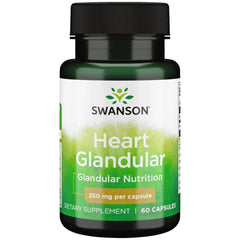 Swanson Raw Heart Glandular 250 mg bottle with capsules