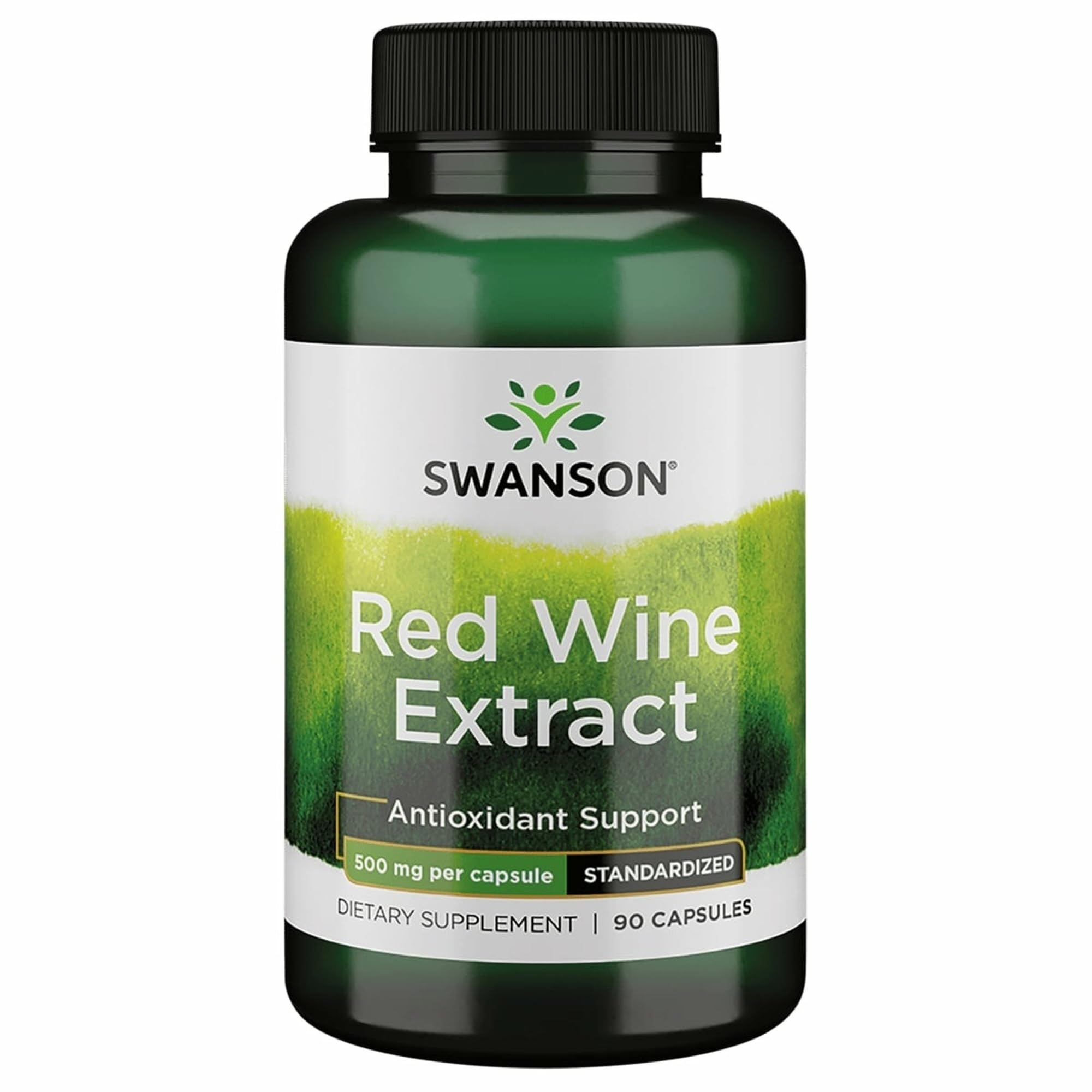 Swanson Red Wine Extract 500 mg bottle with 90 capsules
