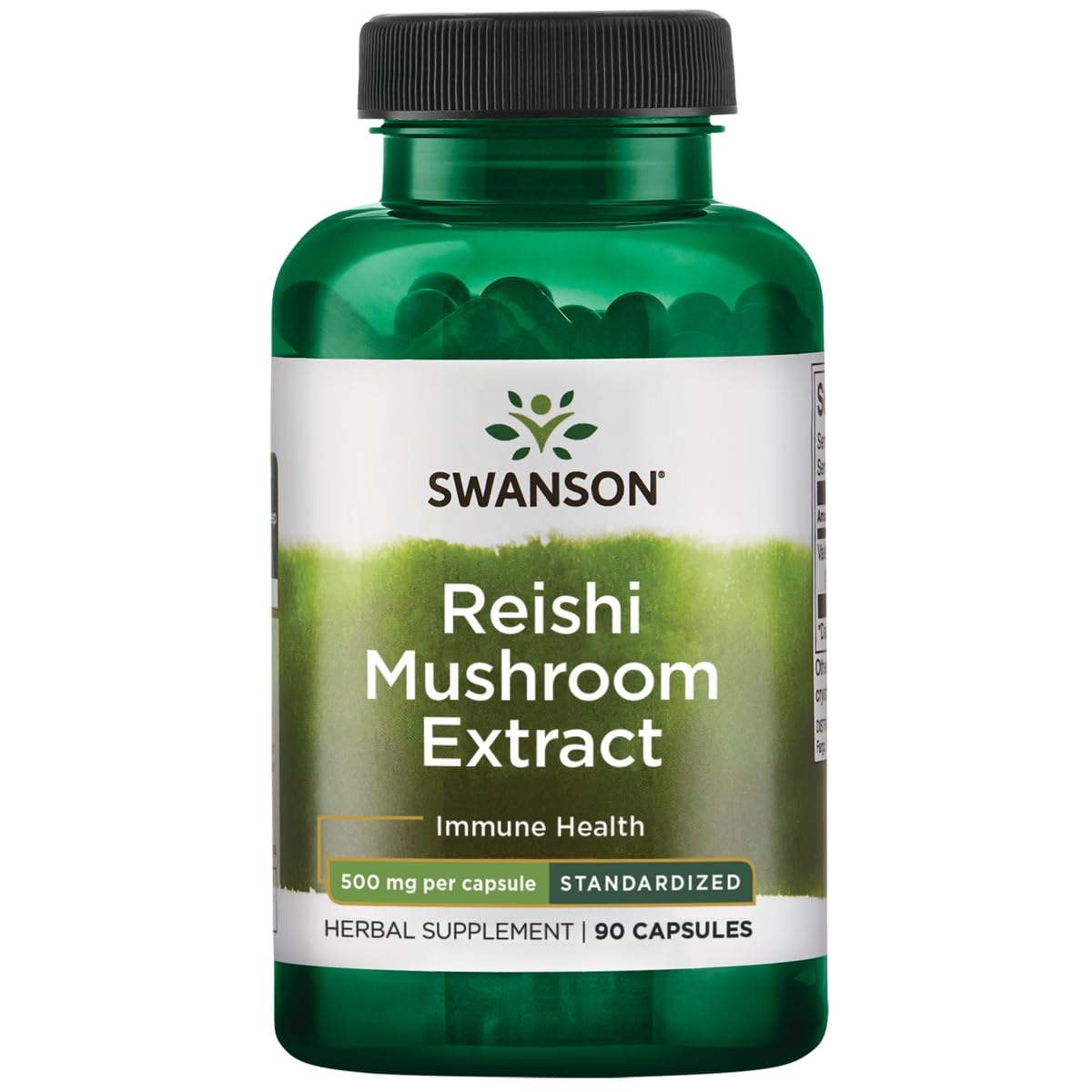 Swanson Reishi Mushroom Extract bottle - 500 mg, 90 capsules