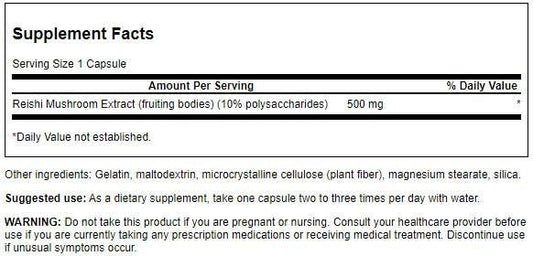 Close-up of Swanson Reishi Mushroom Extract bottle and label