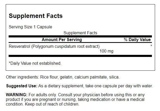 Swanson Resveratrol 100 - 100 mg, 30 capsules - image 2