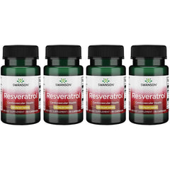 Swanson Resveratrol 100, 4-pack bottle with 30 capsules per bottle