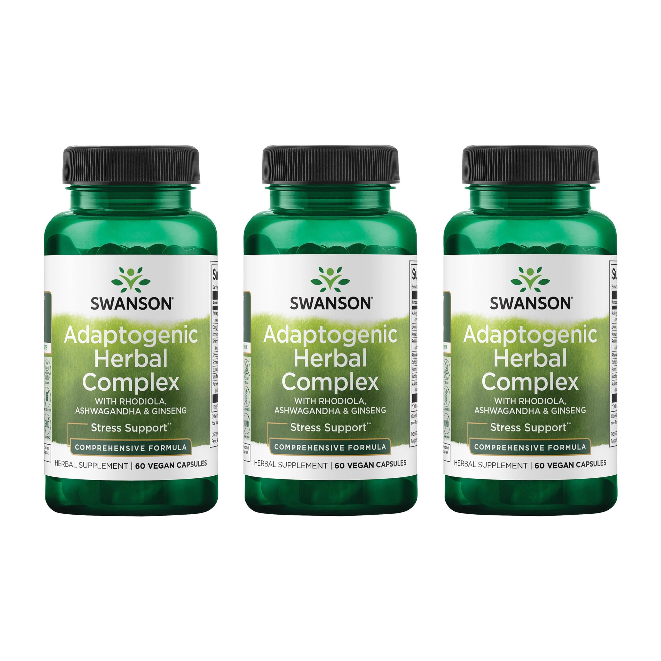 Swanson Rhodiola Ashwagandha Ginseng Complex bottle front