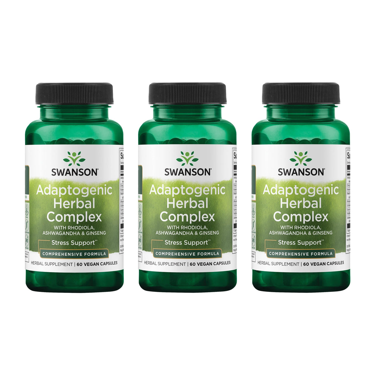 Swanson Rhodiola Ashwagandha Ginseng Complex bottle front