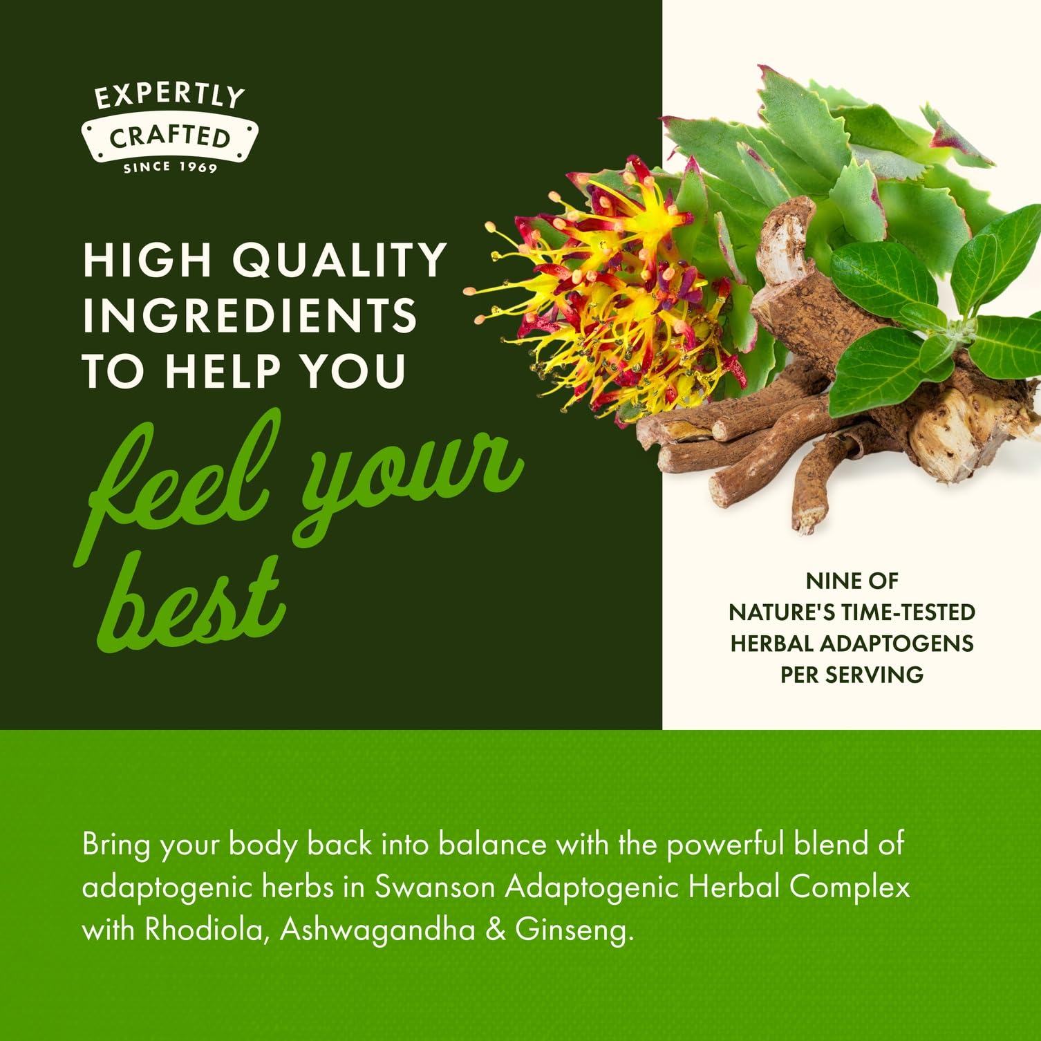 Ingredient blend featuring adaptogenic herbs