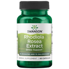 Swanson Rhodiola Rosea Extract 60 Caps bottle front view