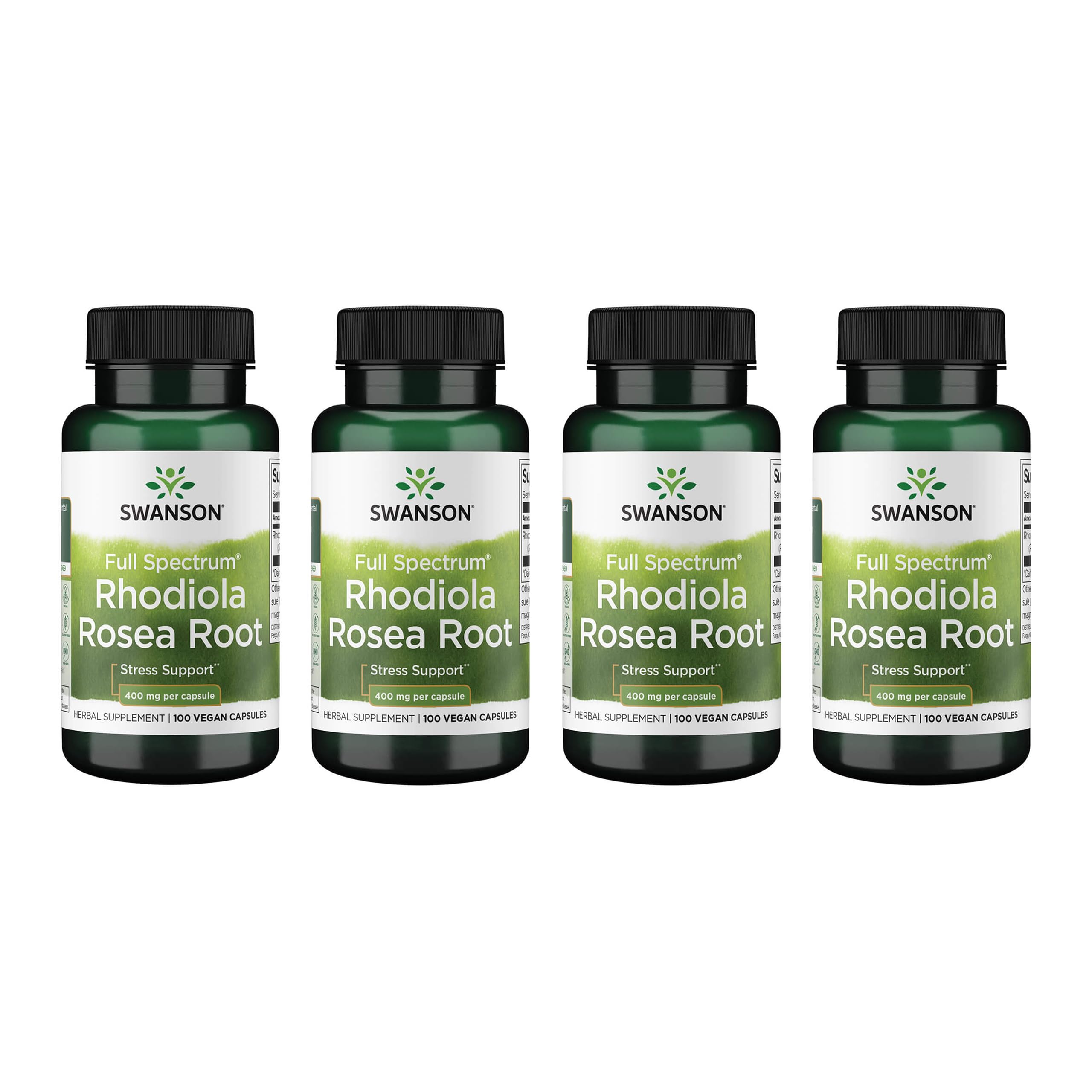 Swanson Rhodiola Rosea Root bottle for daily stress support and mood balance.