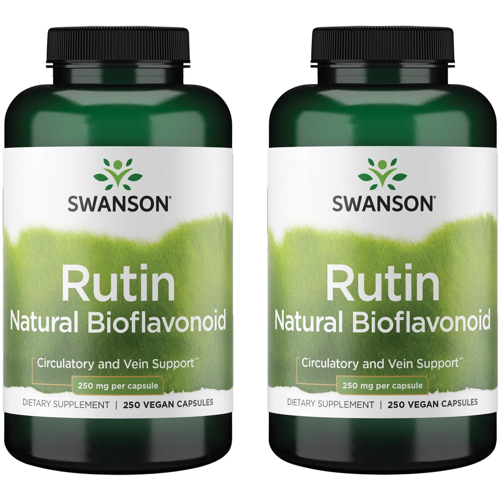 Swanson Rutin bottle label showing 250 mg and 250 capsules in a 2-pack