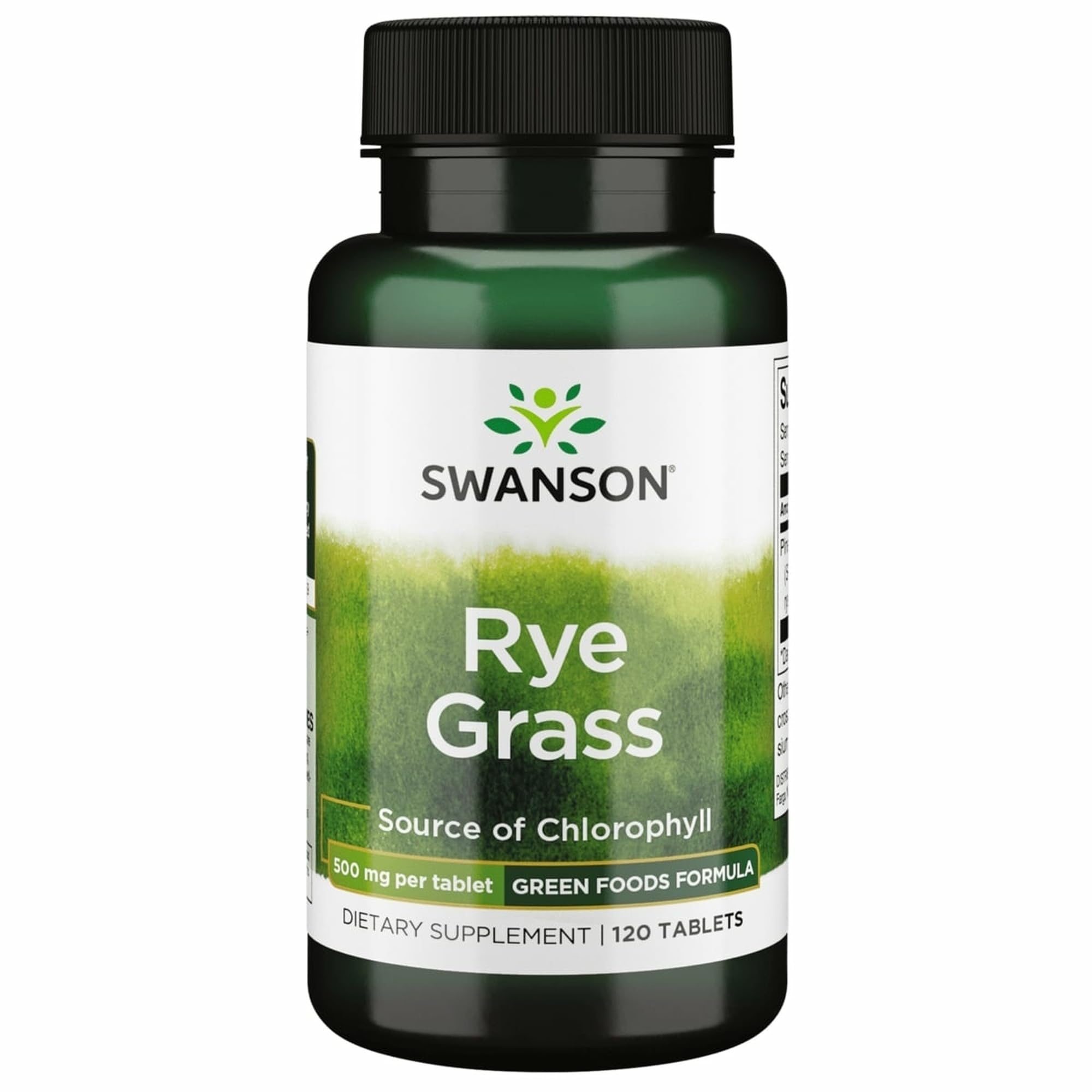 Swanson Rye Grass 500 mg bottle front view