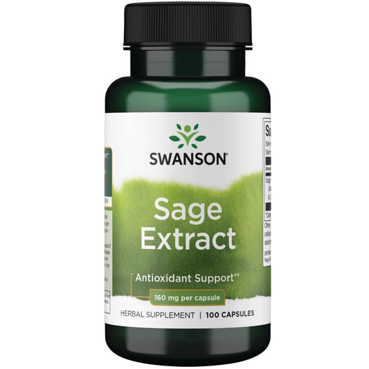 Swanson Sage Extract 100 Capsules - front view
