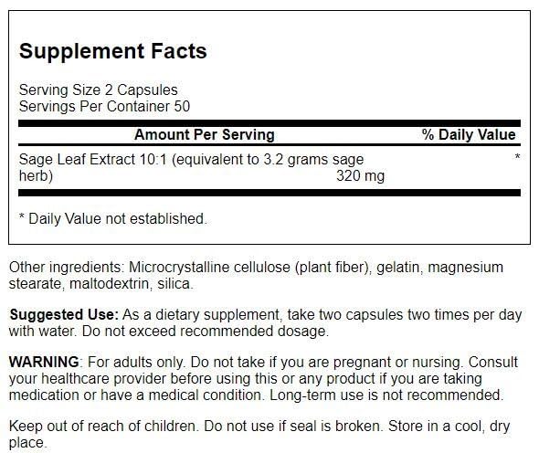 Swanson Sage Extract capsules for daily usage
