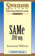 Swanson SAMe 200 mg 60 tabs bottle - back label