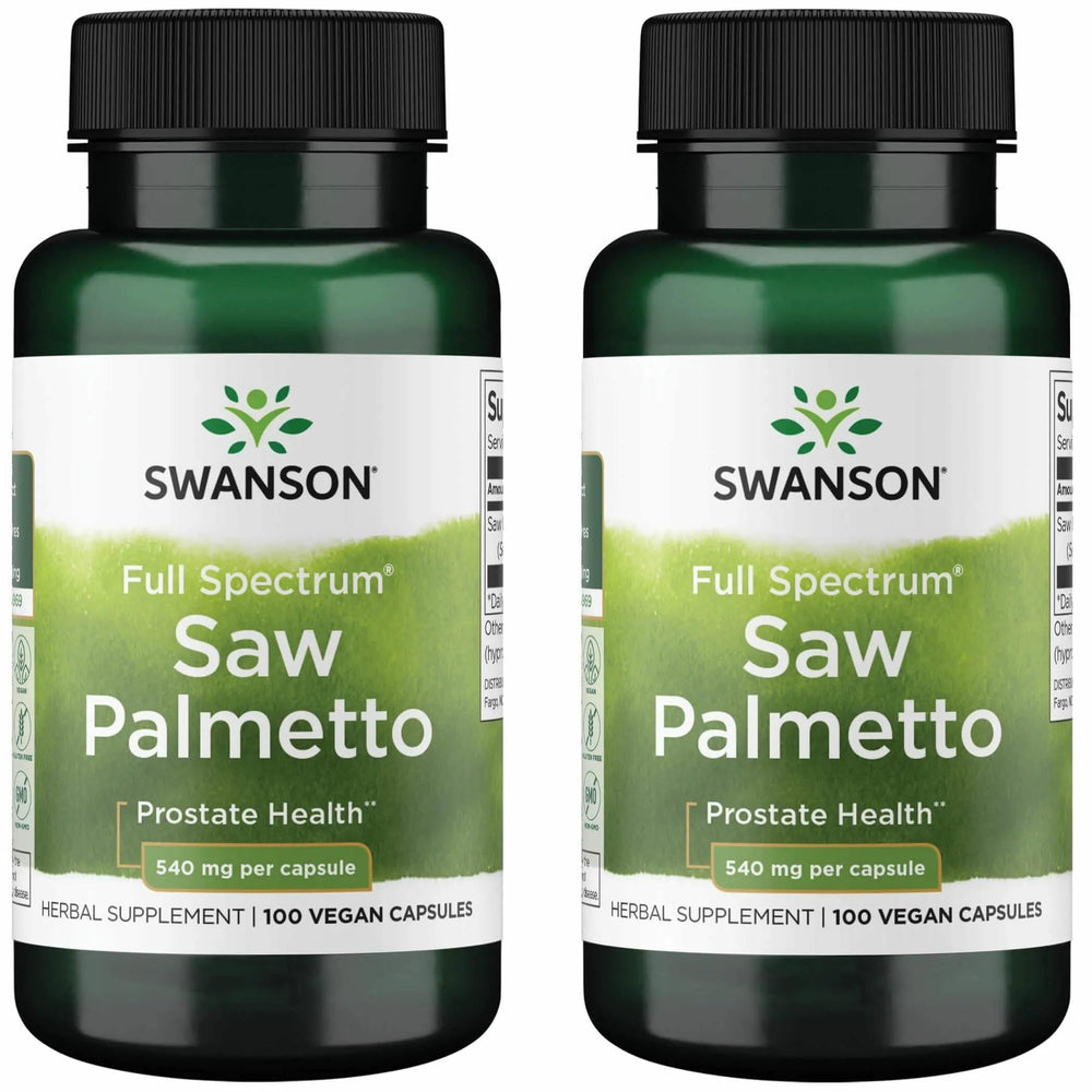 Swanson Saw Palmetto bottle label showing 540 mg per capsule