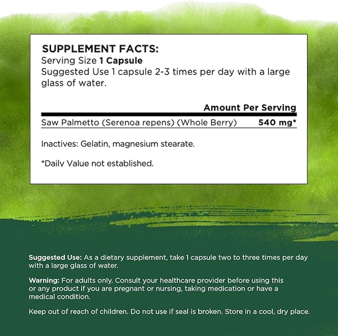 Swanson Saw Palmetto packaging box highlighting traditional formula.