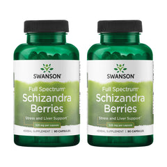 Bottle of Swanson Full Spectrum Schizandra Berries 90 capsules