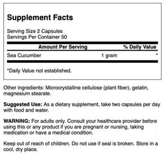 Swanson Sea Cucumber capsules for convenient 500 mg daily dose