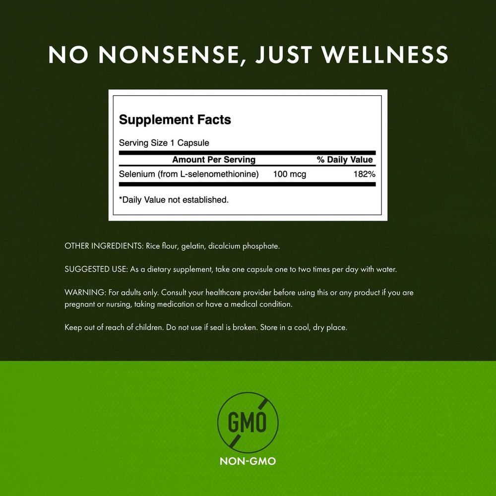 Close-up of Swanson Selenium bottle cap and label