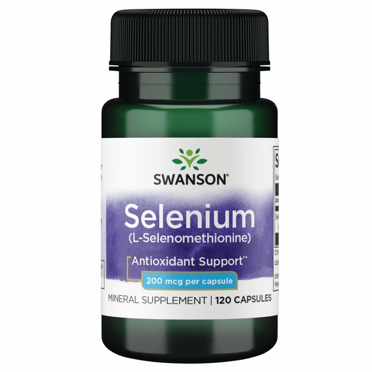 Swanson Semsc Selenium 200 mcg bottle label