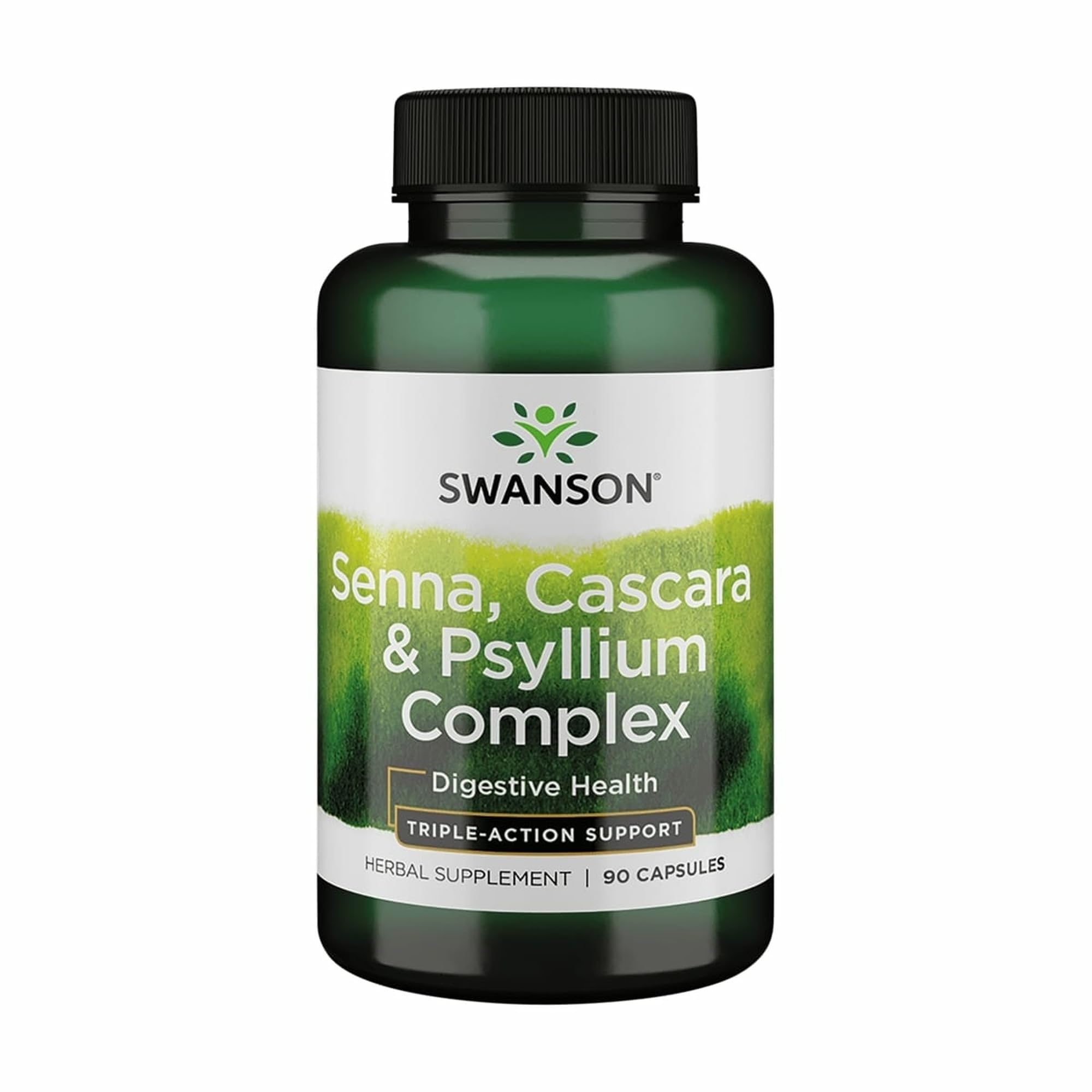 Swanson Senna Psyllium Cascara Complex 90 capsules label