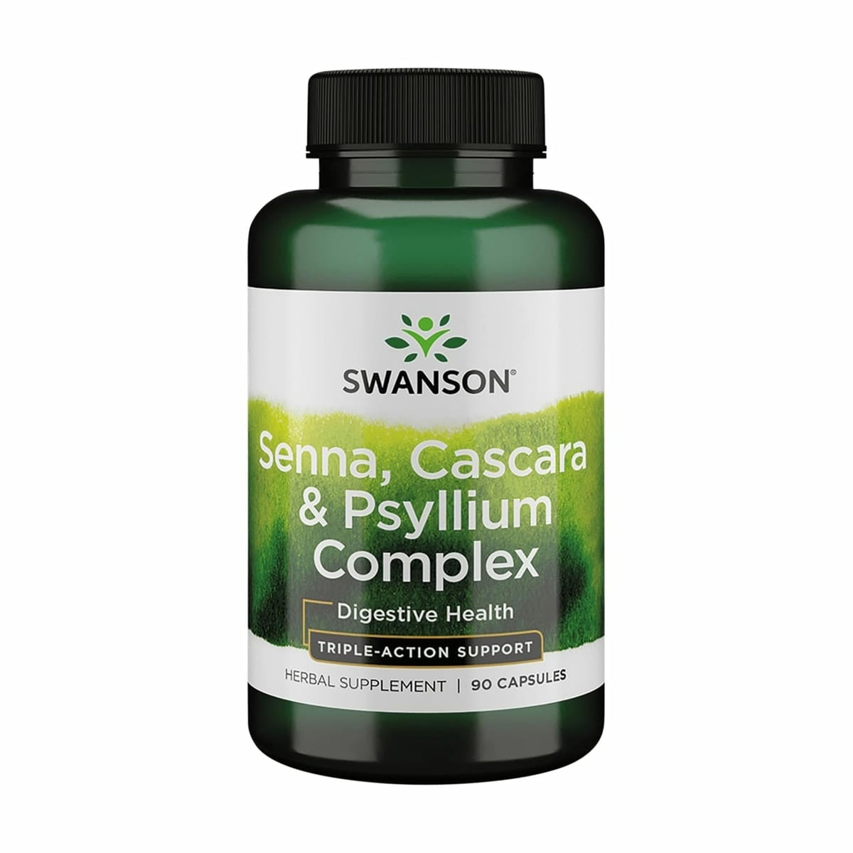 Swanson Senna Psyllium Cascara Complex 90 capsules label
