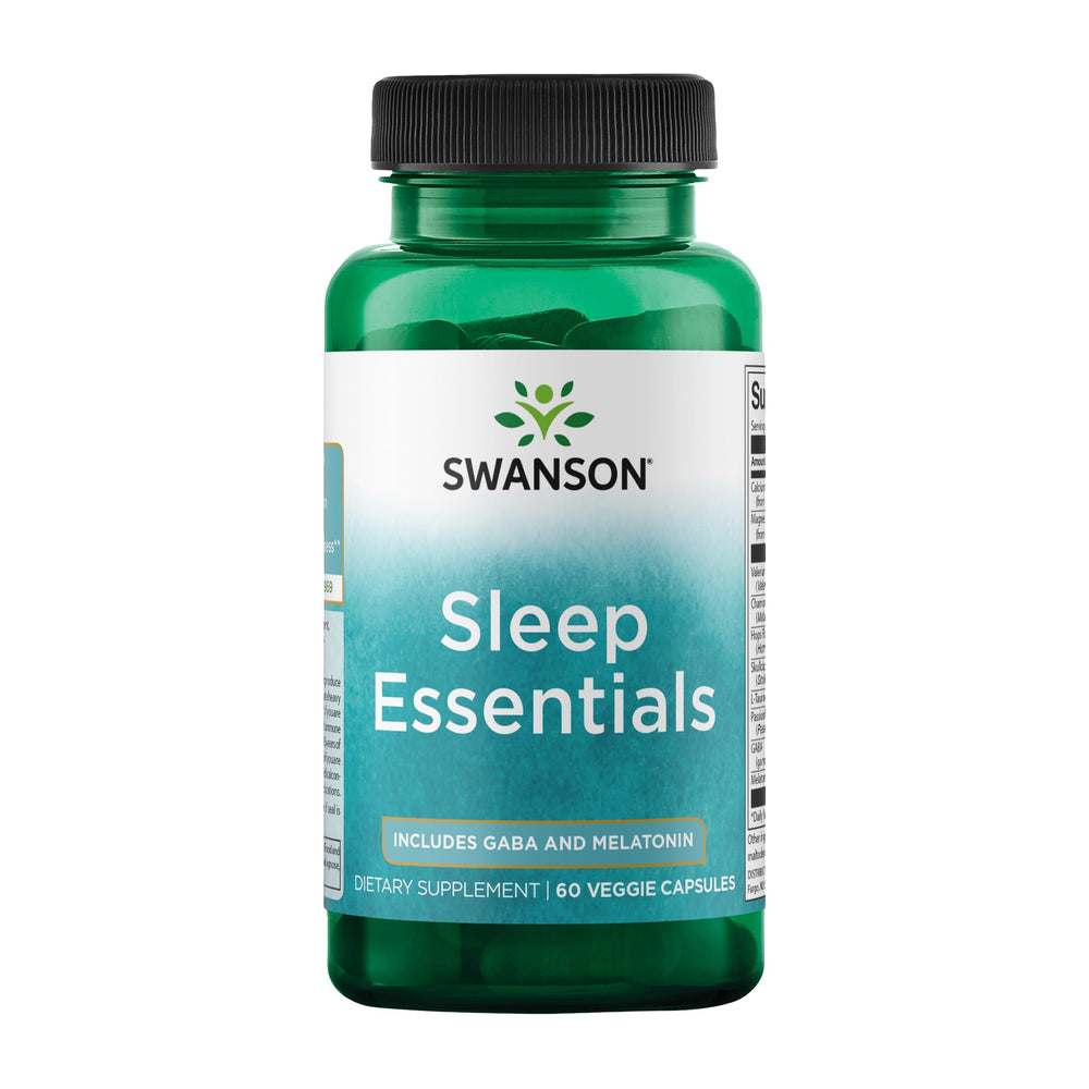 Swanson Sleep Essentials 60 Veg Capsules bottle front view