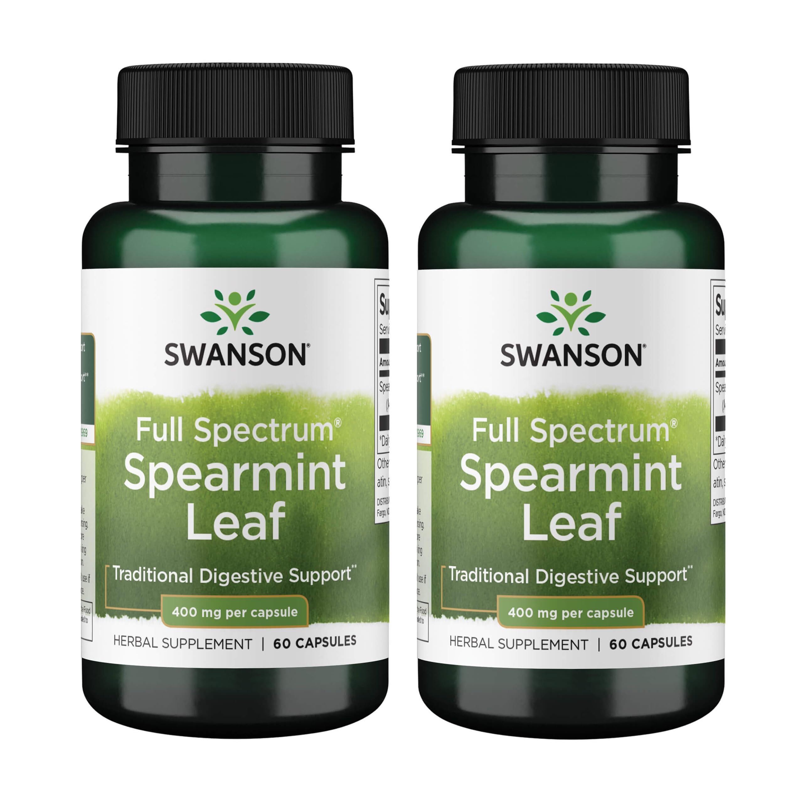 Swanson Spearmint Leaf bottle label featuring Mentha Spicata