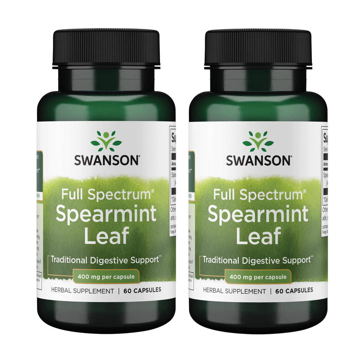 Swanson Spearmint Leaf bottle label featuring Mentha Spicata