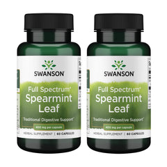 Swanson Spearmint Leaf bottle label featuring Mentha Spicata