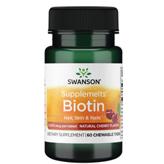 Swanson Sublingual Biotin 5000 mcg 60 chewables bottle - image 1